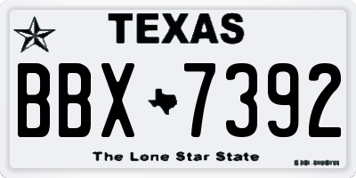 TX license plate BBX7392