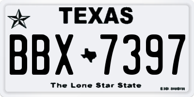 TX license plate BBX7397