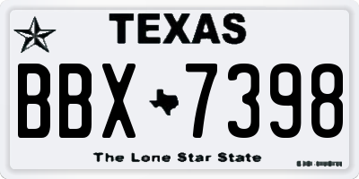 TX license plate BBX7398