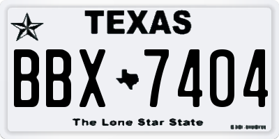 TX license plate BBX7404