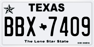 TX license plate BBX7409