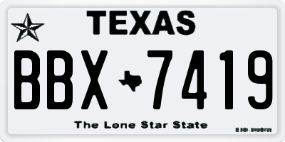 TX license plate BBX7419