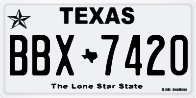 TX license plate BBX7420