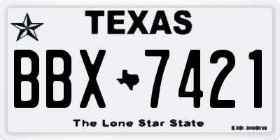 TX license plate BBX7421