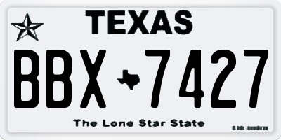 TX license plate BBX7427