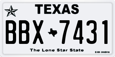 TX license plate BBX7431
