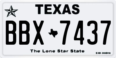 TX license plate BBX7437