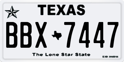 TX license plate BBX7447