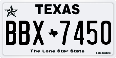 TX license plate BBX7450