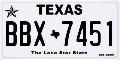 TX license plate BBX7451