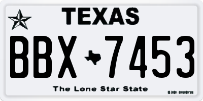 TX license plate BBX7453