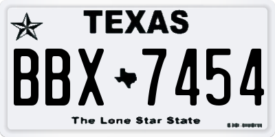 TX license plate BBX7454
