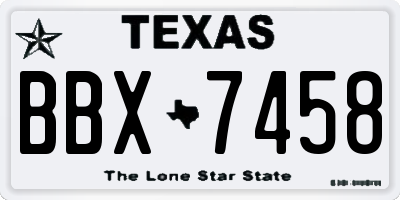TX license plate BBX7458