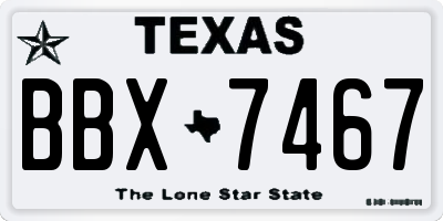 TX license plate BBX7467