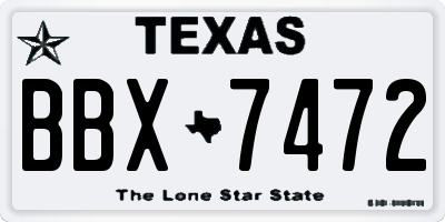 TX license plate BBX7472