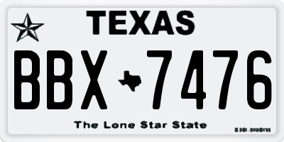 TX license plate BBX7476