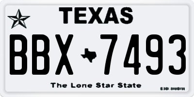 TX license plate BBX7493