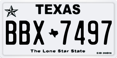 TX license plate BBX7497