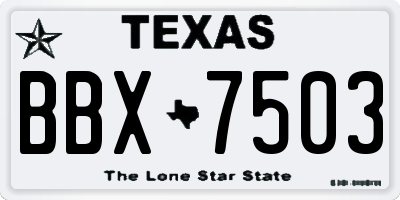 TX license plate BBX7503