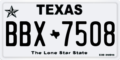TX license plate BBX7508