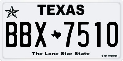 TX license plate BBX7510