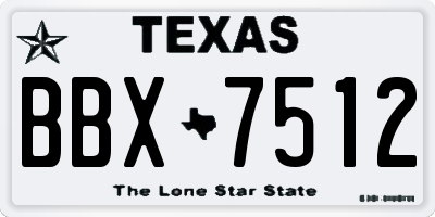 TX license plate BBX7512