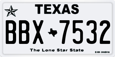 TX license plate BBX7532