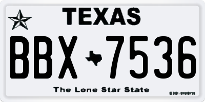 TX license plate BBX7536