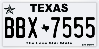TX license plate BBX7555