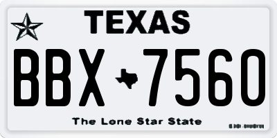 TX license plate BBX7560