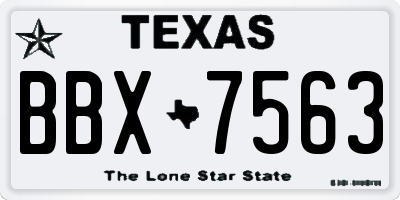 TX license plate BBX7563