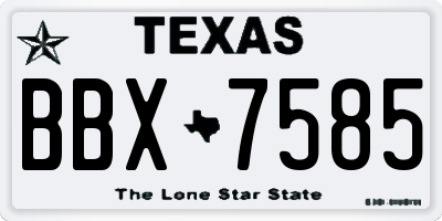 TX license plate BBX7585