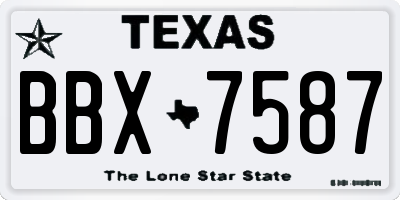 TX license plate BBX7587