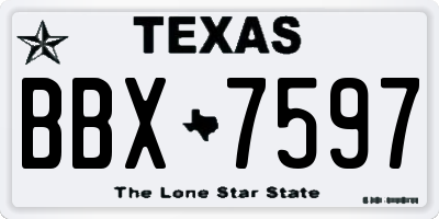 TX license plate BBX7597
