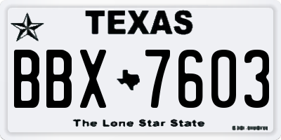 TX license plate BBX7603