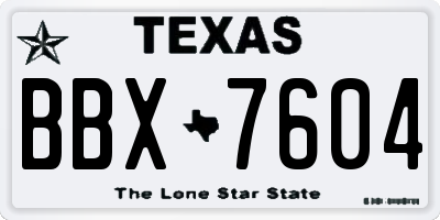 TX license plate BBX7604