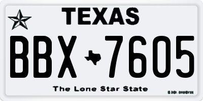 TX license plate BBX7605