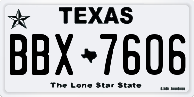 TX license plate BBX7606