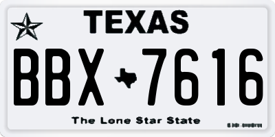TX license plate BBX7616