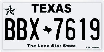 TX license plate BBX7619