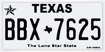 TX license plate BBX7625
