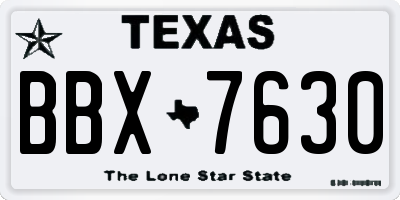TX license plate BBX7630
