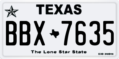 TX license plate BBX7635