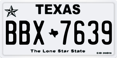 TX license plate BBX7639