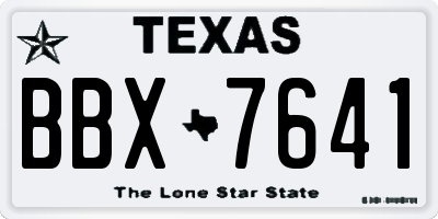 TX license plate BBX7641