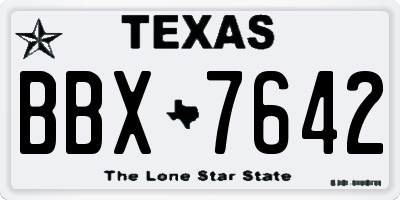 TX license plate BBX7642