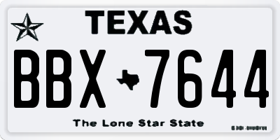 TX license plate BBX7644