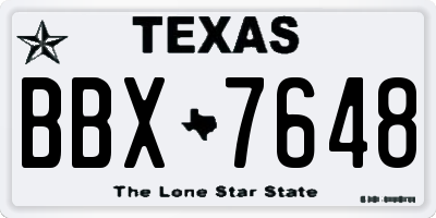 TX license plate BBX7648