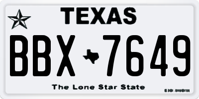 TX license plate BBX7649