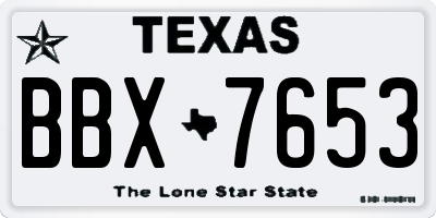 TX license plate BBX7653